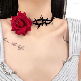 Choker Rose Flower Necklace Thorn Neck Chain Jewelry Clavicle