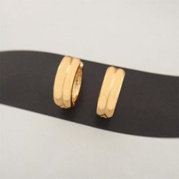 Hoop Earrings Casual Gold Colour Plating Centre Line Huggie For Women Girl Classic Office Modern Chic Jewellery Accessory