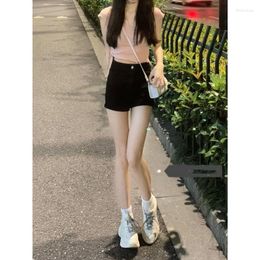 Women's Jeans Black Tight Elastic Denim Shorts For Women Summer Thin Style High Waisted Slimming Girl's Solid Cool