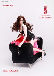 Mini Times Toys 1/6 Scale Female Black Sexy Leather Skirt Vest and Shoes Models Accessories for 12inch Action Figures Bodies L230522