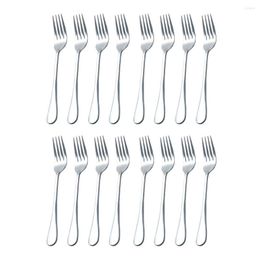 Flatware Sets 16pcs Dinner Ice Cake Tea Forks Silverware Fork Table Spoon 8 Inches Safe Tableware Accessories For Restaurant