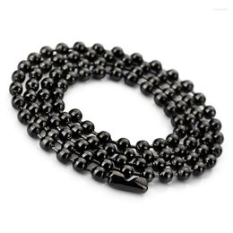 Chains 4.0mm Large Stainless Steel Ball Pearl Necklace Chain Link Man Black Length 66cm