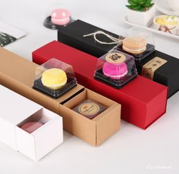 Gift Wrap 10pcs Kraft Paper Box Handmade Candy Biscuit Chocolate Macaron Packing Baking Cake Case Christmas Wedding Wrapping