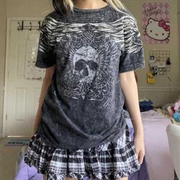 T-Shirt BEELADAN Women's E-Girls Short Sleeve Y2k Graphic Printing Crop Top Crewneck Fairy Pleated T-shirt P230603