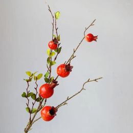 Decorative Flowers Pomegranate Fruit Branch Artificial Home El Decor Flores Artificiale Garden Decoration