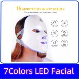 Steamer USB 7Colors LED Mask Pon Therapy Skin Rejuvenation Anti Acne Wrinkle Removal Skin Care Mask Skin Brightening 230605