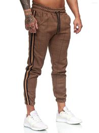 Men's Pants Pencil Stripe Loose 2023 Men's Casual Slim Fit Plaid Side Skinny Jogger High Quality