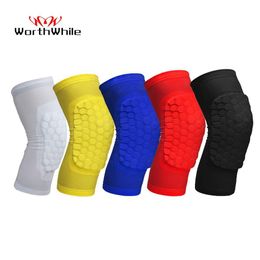 Elbow Knee Pads WorthWhile 1PC Honeycomb Basketball Knee Pads Short Design Compression Leg Sleeves Kneepad Volleyball Protector Brace Support 230603