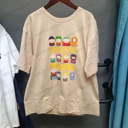 Men's T-Shirts 2023 New S-South Park T-shirt Cotton Fashion Cartoon Print Short Sleeve Couple Top Tee Hight Quality Men Clothing T230605