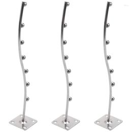 Hangers 3X Wall Mount Waved Waterfall Hanger Rack 7 Beads Garment Display Hooks