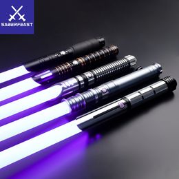 LED Light Sticks TXQSABER Lightsaber Neo Pixel Heavy Dueling RGB Laser Sword Metal Hilt Smooth Swing Blaster Cosplay Jedi Luminous Kids Toys 230605