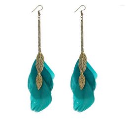 Dangle Earrings 2023 Long Tassel Fashion Feather Style Ethnic Boho Big Statement Earring Wedding Accessories 30 Pairs Wholesale