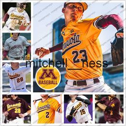 Mit8 Custom 2020 Minnesota Golden Gophers Baseball #23 Max Meyer 2 Zack Raabe 16 Bertrand 30 Jack Wassel Men Youth Kid Jersey 4XL