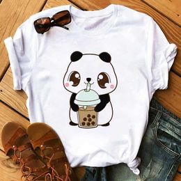 T-Shirt 2020 Street Clothing Funny Kawaii Panda Pattern Print Top notch T-shirt Summer New Harajuku Women's Shorts P230603