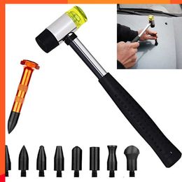 New 10Pcs Car Body Dent Repair Tool Kits Paintless Dent Removal Tap Down Tools Dent Rubber Hammer Auto Body DIY Dent Fix Tools