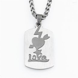 Pendant Necklaces DGW Men's An Arrow Through A Heart Stainless Charm Steel Necklace Chain Colour Jewellery For Men