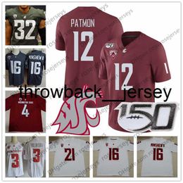 thr 2019 WSU Washington State Cougars #9 Renard Bell 8 Easop Winston Jr. 10 Trey Tinsley 16 Deon McIntosh Grey Red White 150TH Jersey