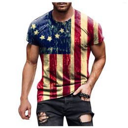 Men's Casual Shirts T For Men Men'S American Flag T-Shirt Tee Short Sleeve Apperal Workout Muscle And Blouses Clothing