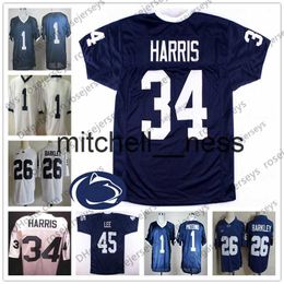 Mit8 NCAA Penn State Nittany Lions #34 Franco Harris 45 Sean Lee 89 Dave Robinson 1 Joe Paterno 11 NaVorro Bowman Vintage Football Jersey