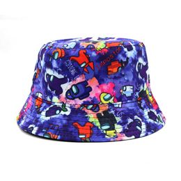 Wide Brim Hats Ldslyjr Cotton Cartoon Printing Bucket Fisherman Outdoor Travel Men's and Women's Sun Hat 389 G230603