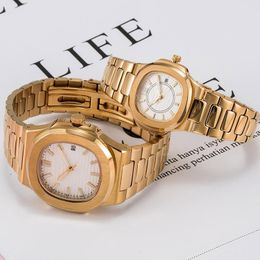 men's and women's watches all stainless steel sapphire waterproof luminous watch couple models men's automatic movement women's quartz watches montre de luxe