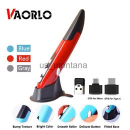 Mice VAORLO New 24G Wireless Mouse Pen 1600DPI 4 Key Personality Creative Vertical PenShaped Stylus Battery Mouse for PC And Laptop J230606