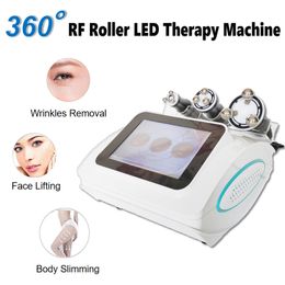 3 Handles LED Light Therapy Wrinkle Removal RF Roller Fat Burner Machine 360 Degree Rotation Multipolar RF Face Skin Rejuvenation Body Shape Beauty Instrument