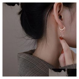 Hoop Huggie Rose Gold Chains Earrings Hip Hop Chain Dangle Women Ear Rings Fashion Jewelry Will And Sandy Drop Delivery Dhlo0