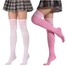 Sports Socks Compression Black Lolita Stripe Over-Knee Sexy Thighs High-Tube Nylon Long Stockings Warm Knee