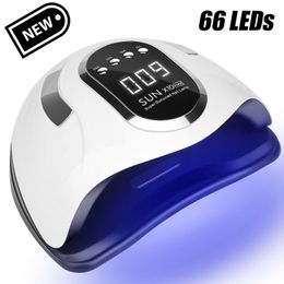 Nail Dryers SUN X10 Max UV LED Lamp For Fast Drying Gel Polish Dryer 66LEDS Home Use Ice With Auto Sensor Manicure Salon 230606