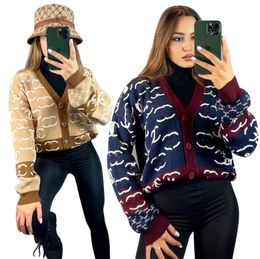 23CCS new Women's Sweaters Fashion Long Sleeve Cardigan Knitwear Women designer Sweaters CC4008