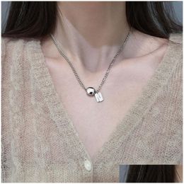 Pendant Necklaces Good Luck Tag Ball Necklace Bracelet Sier Chains Women Fashion Jewelry Gift Will And Sandy Drop Delivery Pendants Dhcgo