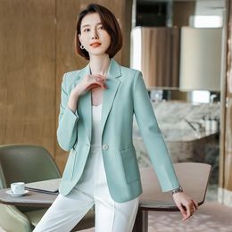 Women's Two Piece Pants Fashion Casual Blue Blazer Women Business Suits Pant And Jacket Sets Pantsuit Ladies Work Wear Office Uniform Style