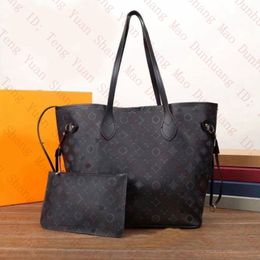 tote bag Designer bags wallet Brand Totes Leather messenger shoulder handbag Women Bags High Capacity Composite Shopping bags old flower Brown lattice MM