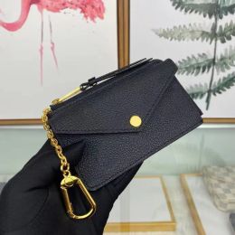 Fashion Keychains CARD HOLDER RECTO VERSO Womens Mini Zippy Wallet Coin Purse Bag Belt Charm Key Pouch Pochette Accessoires