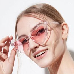 Óculos de Sol Tendência Pêssego Formato do Coração Estilo Europeu Feminino Minimalista Lazer Moda Ao Ar Livre Óculos Sombreados