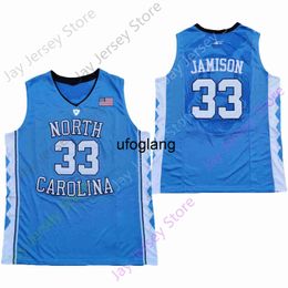 coe1 2020 New NCAA North Carolina Tar Heels Jerseys 33 Jamison College Basketball Jersey Blue Size Youth Adult