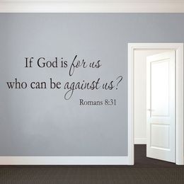 Classic Wallpaper Stickers for Bedroom Living Room TV Wall bible series Quotes 'if god' Art Wall Stickers Home Decor