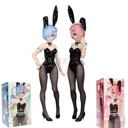 Action Toy Figures 29cm Re Zero Start Life in Ahor World Anime Figure Ram Rem Bunny Ver Sexy Girl Doll Toys 230605