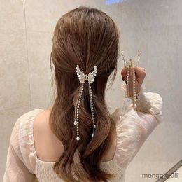 Other 2023 New Butterfly Tassel Hairpin Simple Metal Hair Barrettes Women Clips Hair Accessories