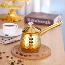 Tools Turkish Coffee Pot Cezve Ibrik Stainless Steel Long Handle Dubai CoffeePot Milk Butter Melting Jug 600 ML