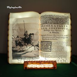 Magical Lighting Inflatable Don Quixote Book Replica Novel Literature Spanish Literary Masterpiece For Advertising Show