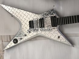 Wash Dim 3 USA Diamond Plate Stealth Electric Guitar Dimplate Dimbag Darrell, Floyd Rose Tremolo Bridge, Grover Tuners, Chrome Hardware