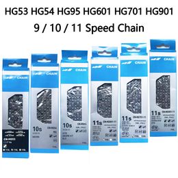 Bike Chains Road MTB Bicycle 91011 Speed Chain Deore XT HG53 HG54 HG95 Ultegra HG601 HG701 DURA-ACE XTR HG901 Bike Chains with Quick Link 230606