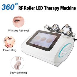 RF Wrinkle Remover Fat Burner Equipment 360 Angle Rolling Multipolar RF Skin Rejuvenation Body Shaping LED Skin Therapy Beauty Machine with 3 Working Handles