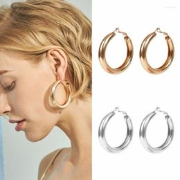 Hoop Earrings YIWUSMART Exaggerated Classic Tunnel Large Metal Alloy Female Gold Color Noble Simple Bohemian Jewelry Trinkets