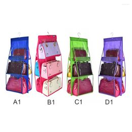 Storage Bags Double-Sided Six-Layer Bag Hanging Non-Woven PVC Bedroom Cosmetics Clothing Leather Candy