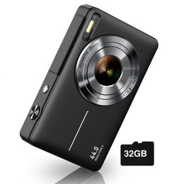 FHD 1080p 44MP Point and Shoot Digitalkameras mit 32 GB SD -Karte, 16x Zoom Kompakt kleine Kamera für Kinder Jungen Mädchen Teenager Schüler Senioren
