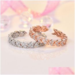 Cluster Rings Diamond Arrow Ring Band Finger Rose Gold Open Adjustable For Women Fashion Jewelry Will And Sandy Drop Delivery Dhtef