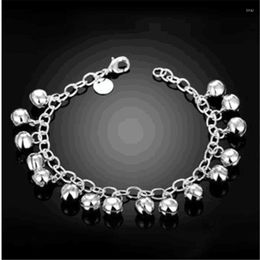 Link Bracelets Wholesale Fashion Jewellery Bell Rolo Chain 925 Sterling Silver Women Bracelet Wedding Party Gift